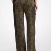 Pantaloni de pijama din satin cu imprimeu paisley Pantaloni de pijama din satin cu imprimeu paisley