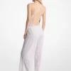 Pantaloni din nailon elastic cu șnur și dantelă florală Pantaloni din nailon elastic cu șnur și dantelă florală