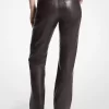 Pantaloni din piele cu picior drept Pantaloni din piele cu picior drept