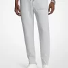 Pantaloni jogger din amestec de bumbac cu logo în relief Pantaloni jogger din amestec de bumbac cu logo în relief