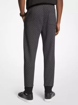 Pantaloni jogging din amestec de bumbac cu imprimeu cu logo-ul semnăturii
