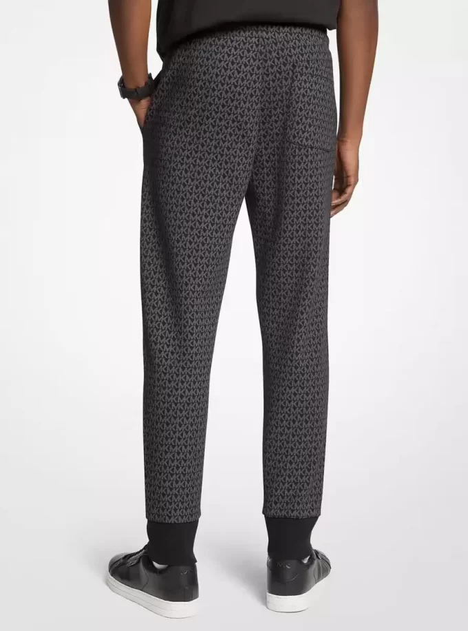 Pantaloni jogging din amestec de bumbac cu imprimeu cu logo-ul semnăturii Pantaloni jogging din amestec de bumbac cu imprimeu cu logo-ul semnăturii