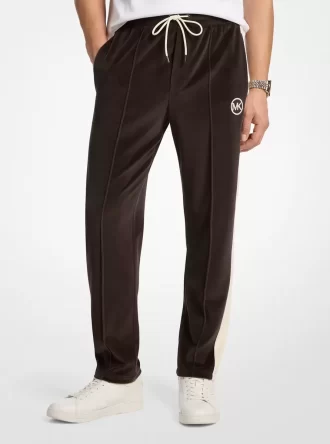 Pantaloni jogging din velur cu dungi