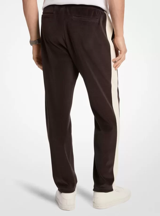 Pantaloni jogging din velur cu dungi Pantaloni jogging din velur cu dungi