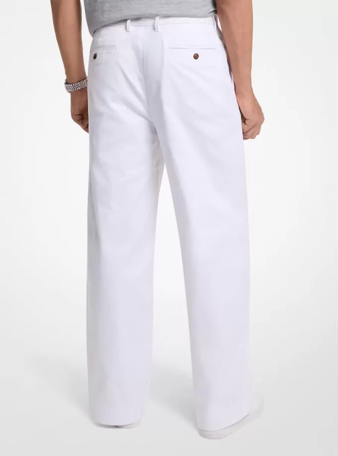 Pantaloni largi din bumbac elastic Pantaloni largi din bumbac elastic