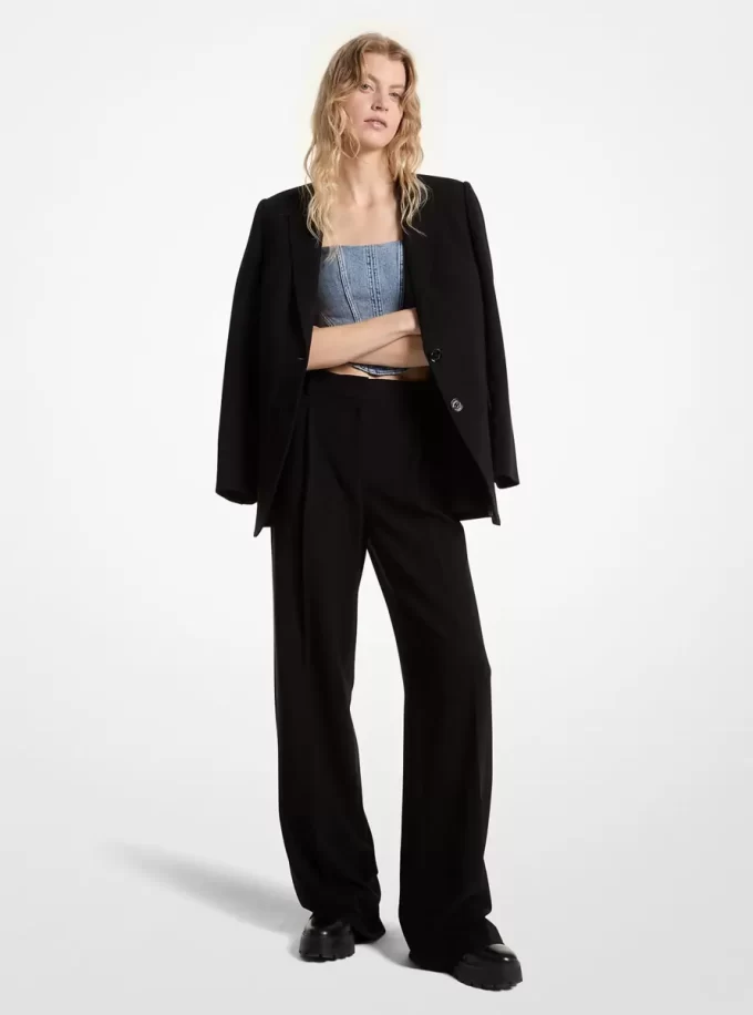 Pantaloni largi din crep Pantaloni largi din crep