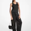 Pantaloni largi din satin drapat