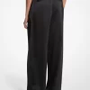 Pantaloni largi din satin drapat