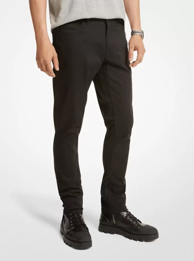Pantaloni Parker Slim-Fit din twill elastic Pantaloni Parker Slim-Fit din twill elastic