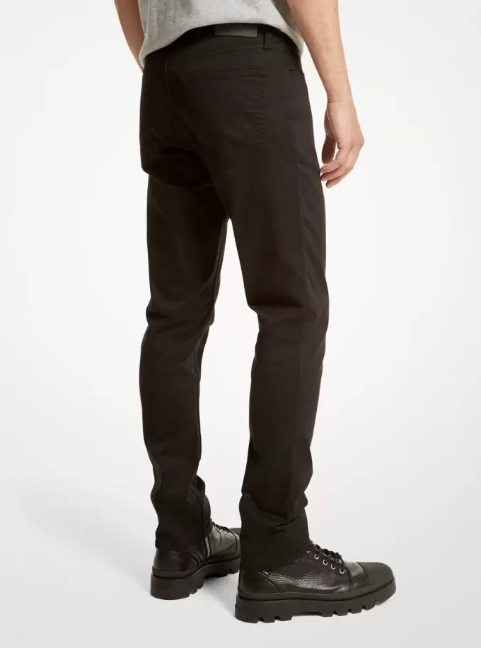 Pantaloni Parker Slim-Fit din twill elastic Pantaloni Parker Slim-Fit din twill elastic