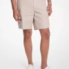 Pantaloni scurți cargo cu fermoar din poplin de bumbac Pantaloni scurți cargo cu fermoar din poplin de bumbac
