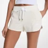 Pantaloni scurți din amestec de bumbac cu imprimeu logo Pantaloni scurți din amestec de bumbac cu imprimeu logo