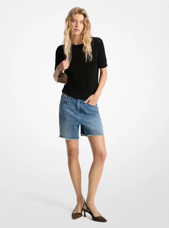 Pantaloni scurți din denim boyfriend Pantaloni scurți din denim boyfriend
