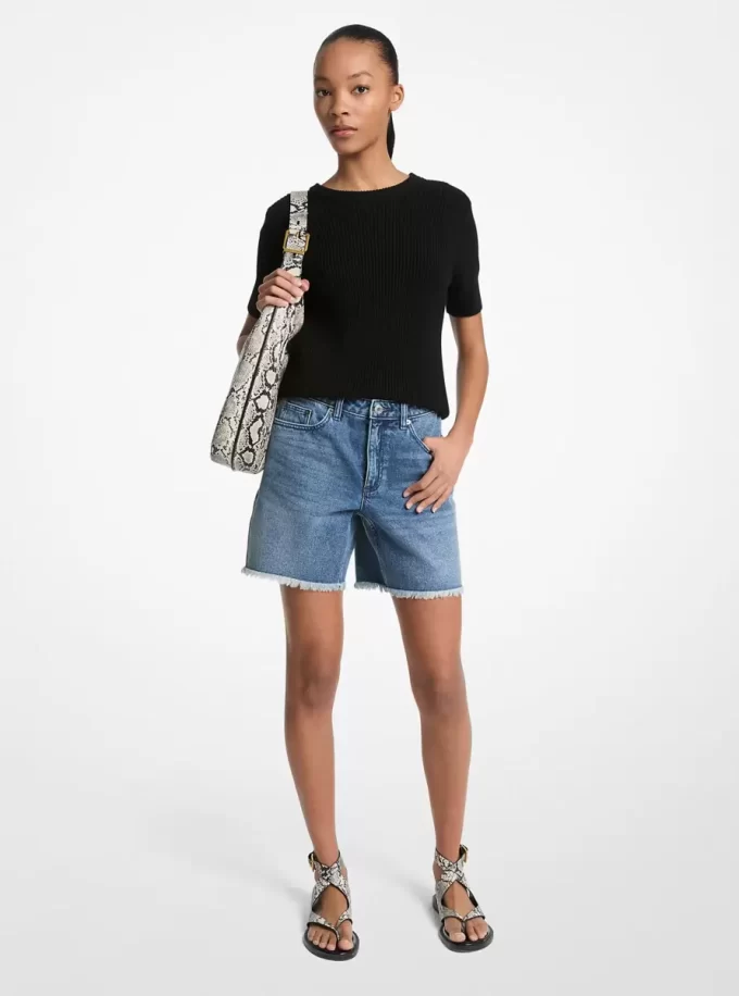Pantaloni scurți din denim boyfriend Pantaloni scurți din denim boyfriend