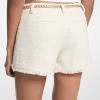 Pantaloni scurți mini din tweed cu gene