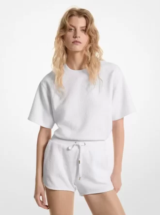 Pantaloni scurți tricotați cu logo jacquard