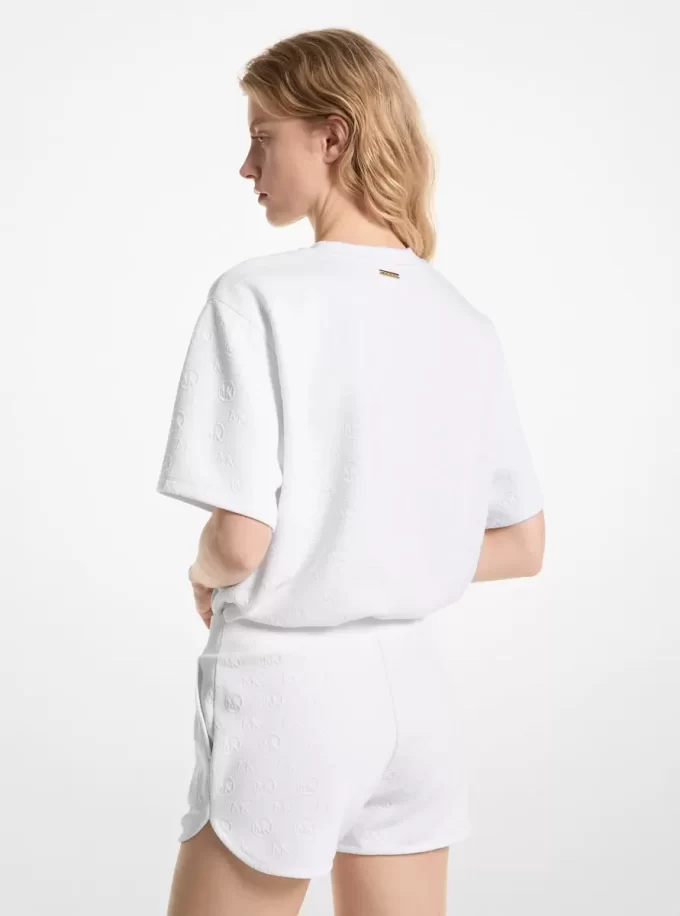 Pantaloni scurți tricotați cu logo jacquard