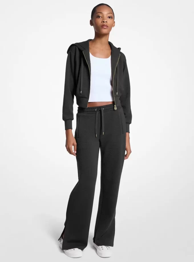Pantaloni tricotați cu logo jacquard