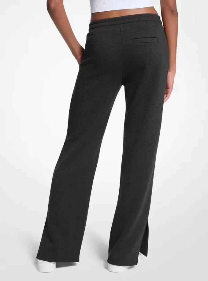 Pantaloni tricotați cu logo jacquard