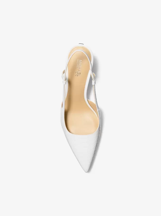 Pantofi cu toc Alora din piele cu model șarpe în relief