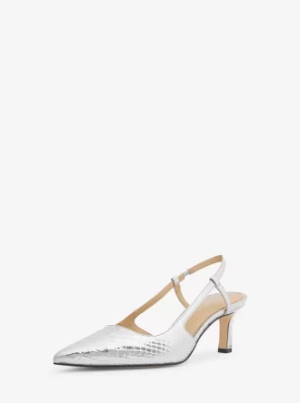 Pantofi cu toc Alora din piele cu model metalic în relief cu model șarpe