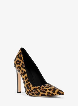 Pantofi cu toc Amara din păr de vițel cu imprimeu leopard