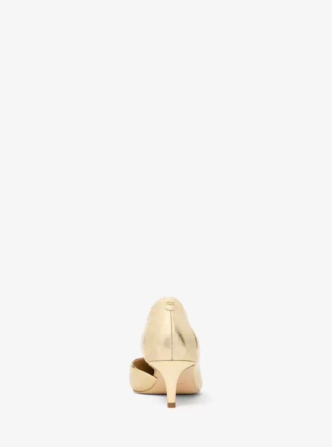 Pantofi cu toc Elyse din piele metalizată crăpată, model Kitten Pantofi cu toc Elyse din piele metalizată crăpată, model Kitten