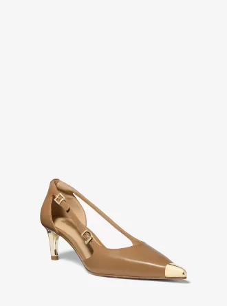 Pantofi cu toc Kasia din piele pentru pisici