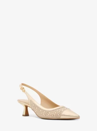 Pantofi cu toc metalic Amali cu ornament