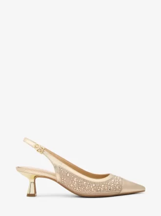 Pantofi cu toc metalic Amali cu ornament