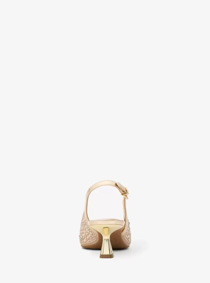 Pantofi cu toc metalic Amali cu ornament