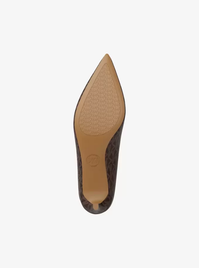 Pantofi cu toc mic și logo Alina Flex Signature