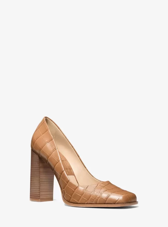 Pantofi Jeanne din piele cu imprimeu de crocodil Pantofi Jeanne din piele cu imprimeu de crocodil