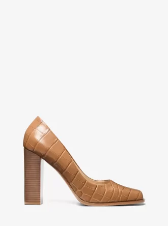 Pantofi Jeanne din piele cu imprimeu de crocodil