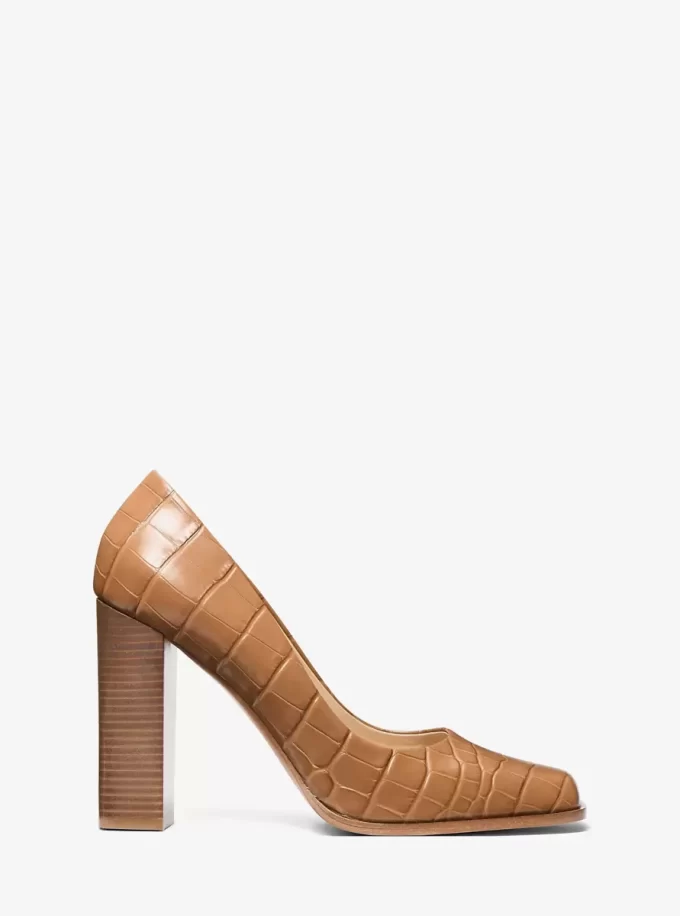 Pantofi Jeanne din piele cu imprimeu de crocodil Pantofi Jeanne din piele cu imprimeu de crocodil