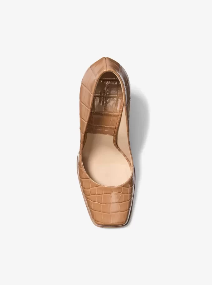 Pantofi Jeanne din piele cu imprimeu de crocodil Pantofi Jeanne din piele cu imprimeu de crocodil