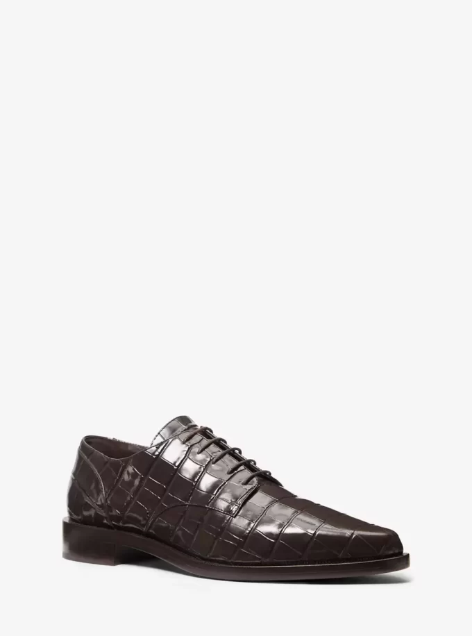 Pantofi Oxford Annette din piele lăcuită cu aspect de crocodil Pantofi Oxford Annette din piele lăcuită cu aspect de crocodil