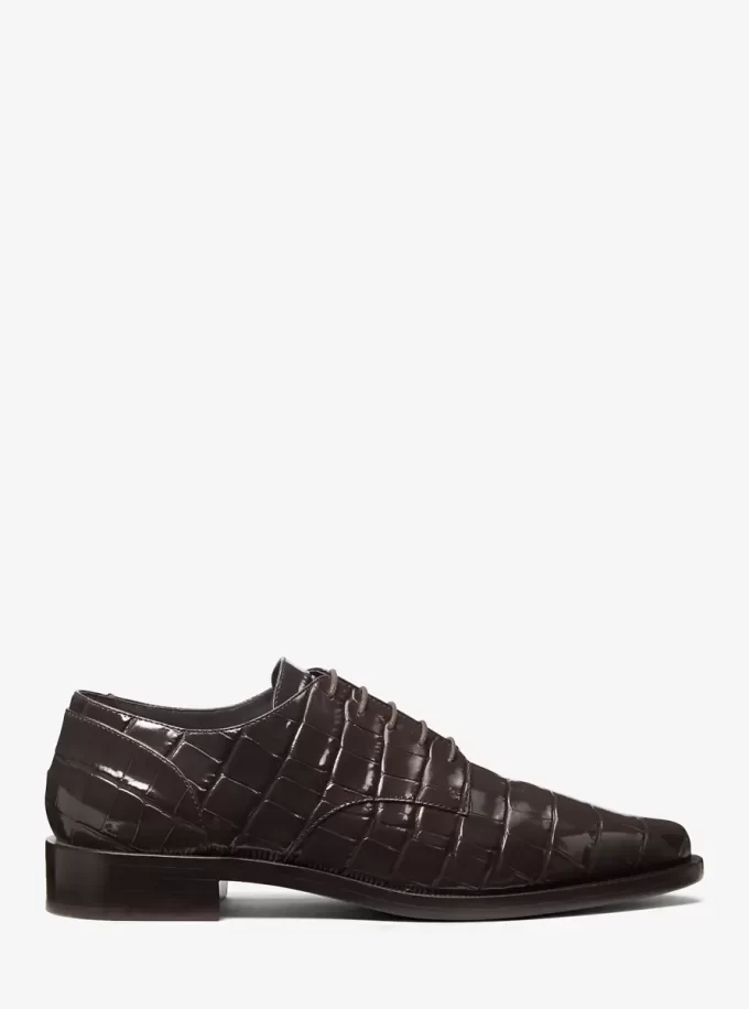 Pantofi Oxford Annette din piele lăcuită cu aspect de crocodil Pantofi Oxford Annette din piele lăcuită cu aspect de crocodil