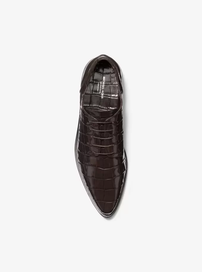 Pantofi Oxford Annette din piele lăcuită cu aspect de crocodil Pantofi Oxford Annette din piele lăcuită cu aspect de crocodil