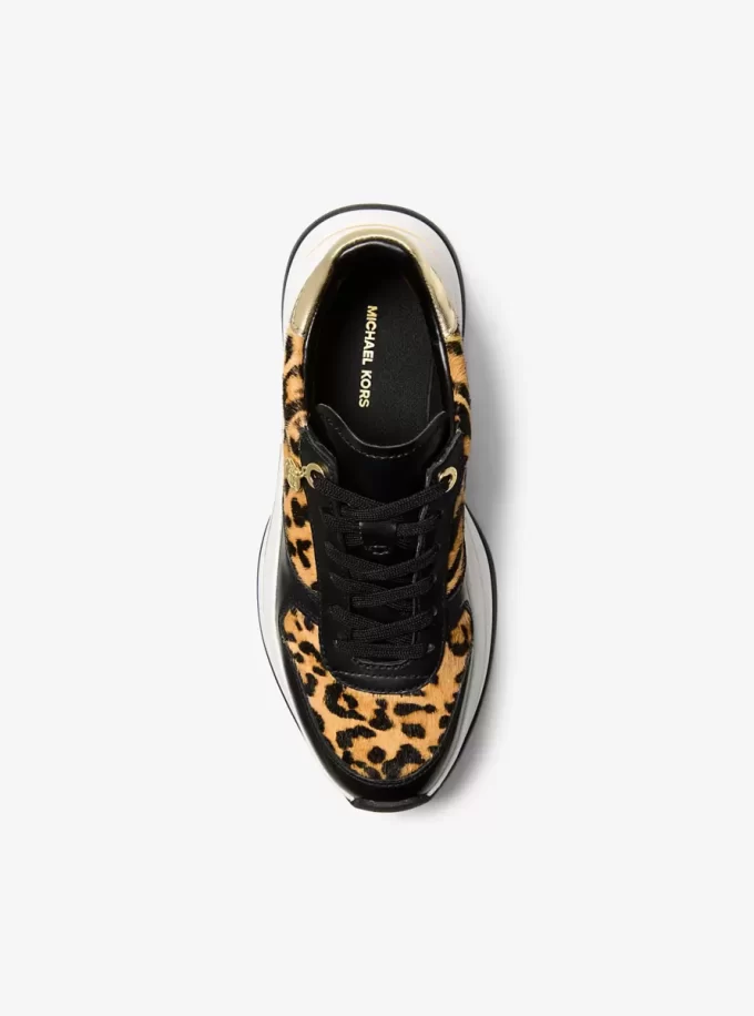 Pantofi sport Arla din piele și păr de vițel cu imprimeu leopard Pantofi sport Arla din piele și păr de vițel cu imprimeu leopard
