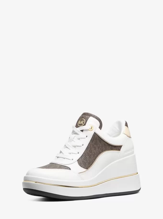 Pantofi sport cu platformă din piele și logo Emmy Signature Pantofi sport cu platformă din piele și logo Emmy Signature