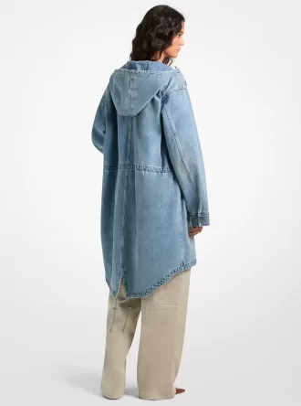 Parka din denim cu glugă