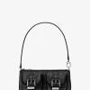 Poșetă mică Zoe din piele întoarsă cu ornament