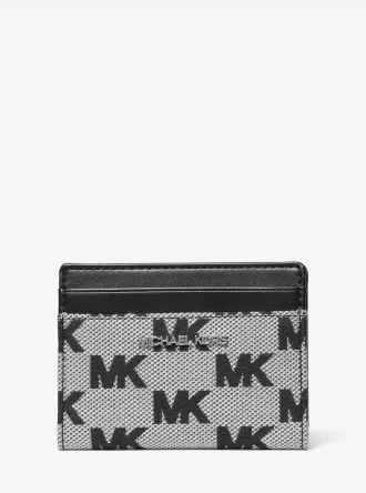 Portofel bifold cu logo jacquard Cooper