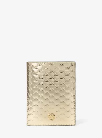 Portofel Jet Set Mediu cu Logo Metallic în relief pentru pașaport