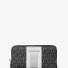 Portofel mare pentru smartphone Jet Set cu logo metalic și dungi