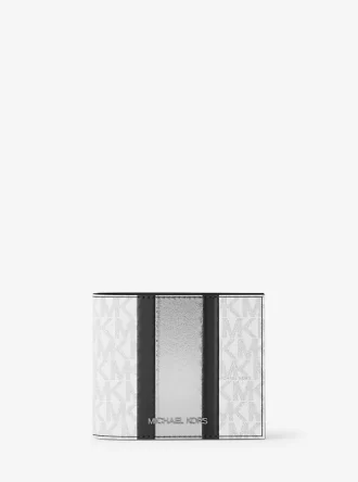 Portofel tip portofel Cooper Signature cu logo și dungi metalice