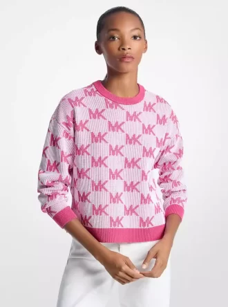 Pulover tricotat cu logo jacquard