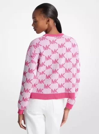 Pulover tricotat cu logo jacquard