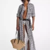 Rochie-cămașă din bumbac cu imprimeu floral Rochie-cămașă din bumbac cu imprimeu floral